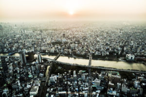 Birds eye view of Japan